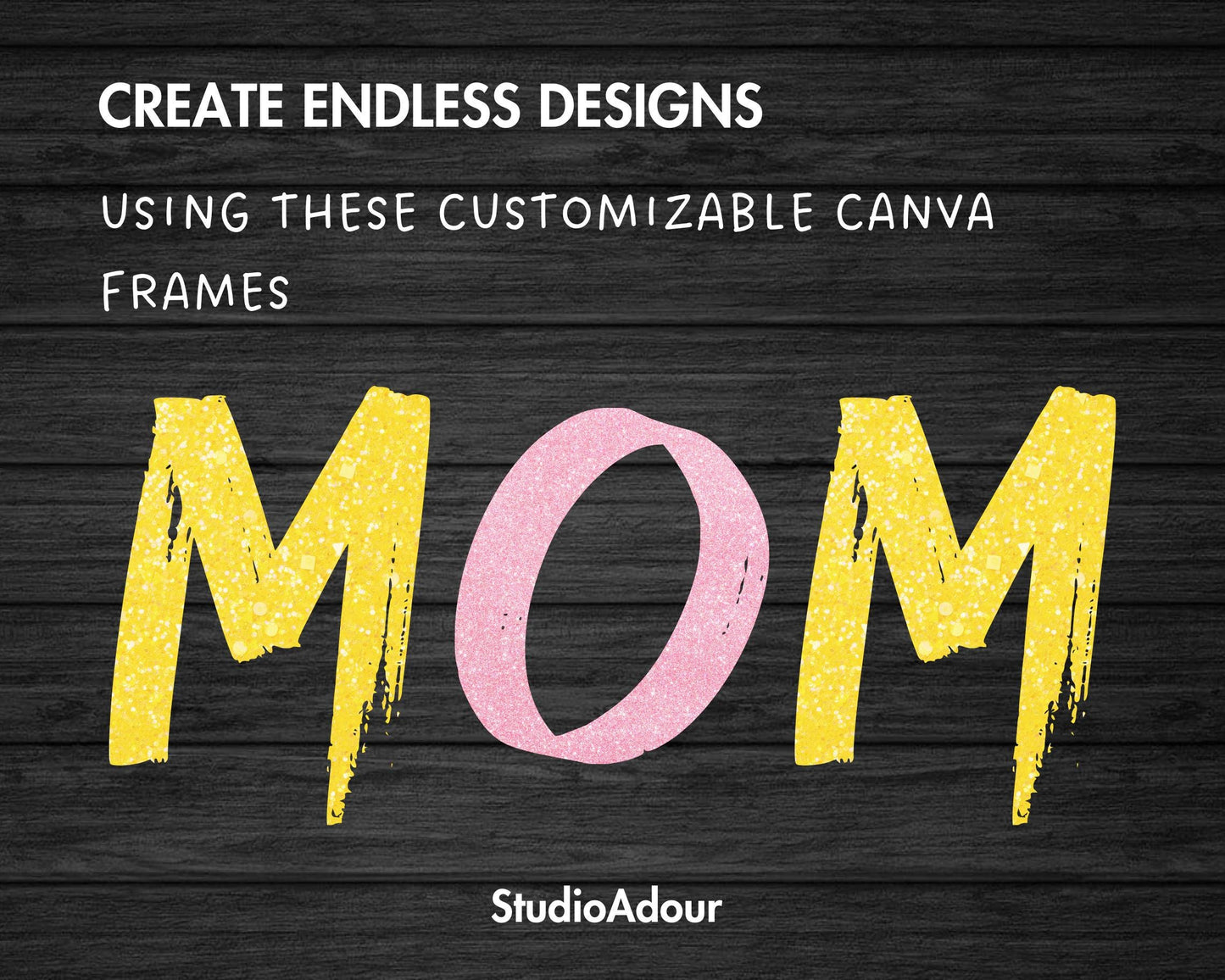 Design Your Own Brush Letters on Canva, Paint Alphabet Canva Template, Drag and Drop, Brush Stroke Canva Alphabet, Canva Frames Bundle
