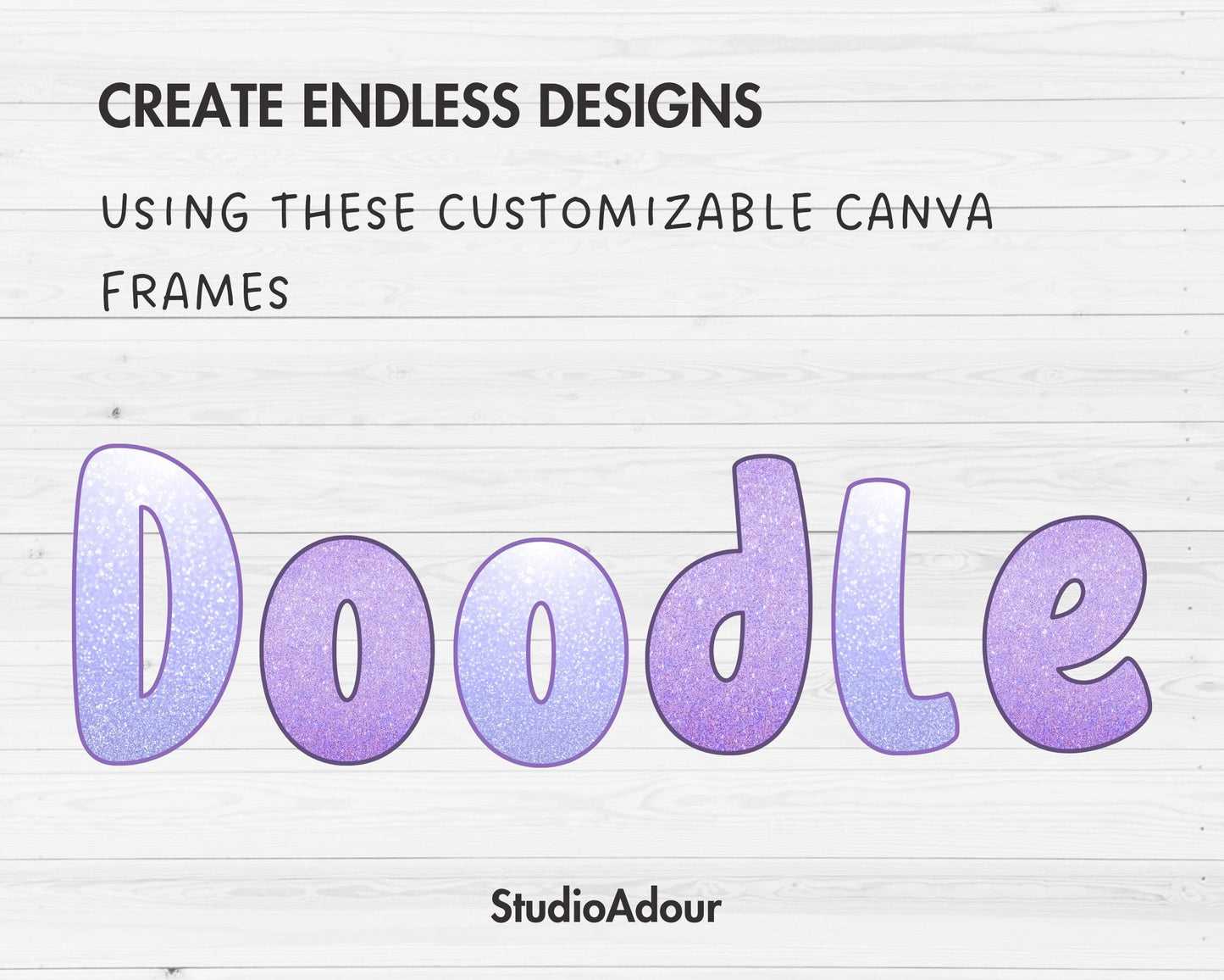 Design Your Own Doodle Letters on Canva, Doodle Alphabet Canva Template, Drag and Drop, Editable Canva Alphabet, Canva Frames Bundle