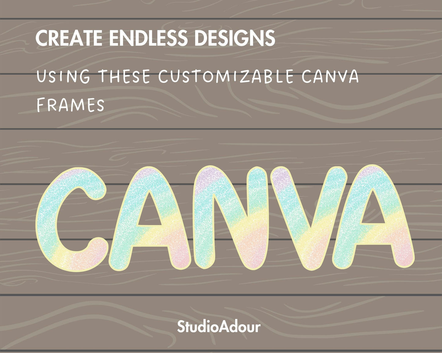 Design Your Own Doodle Letters on Canva, DIY Doodle Alphabet Canva Template, Drag and Drop, Editable Canva Alphabet, Canva Frames Bundle #79