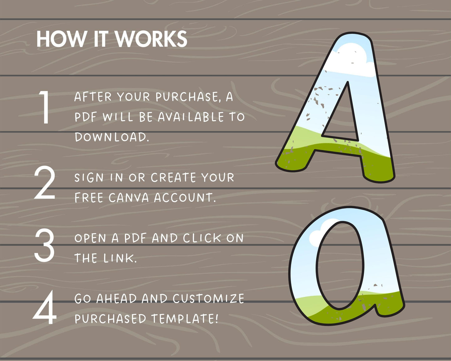 Design Your Own Retro Doodle Letters on Canva, Distressed Letters Canva Template, Easy Drag and Drop, Editable Canva Letters and Numbers #81
