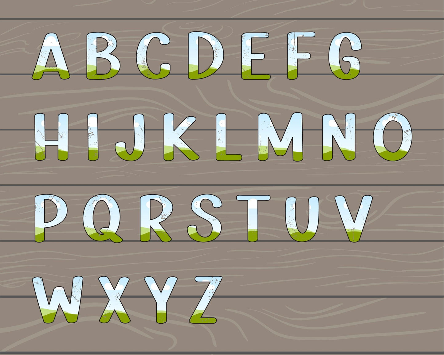 Design Your Own Retro Doodle Letters on Canva, Distressed Letters Canva Template, Easy Drag and Drop, Editable Canva Letters and Numbers #81