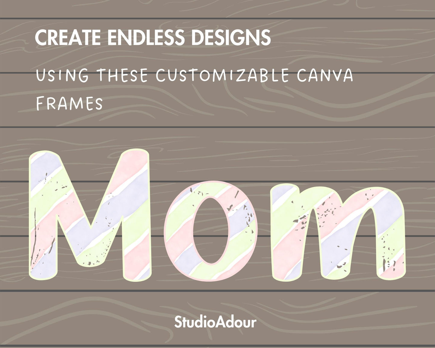 Design Your Own Retro Doodle Letters on Canva, Distressed Letters Canva Template, Easy Drag and Drop, Editable Canva Letters and Numbers #81