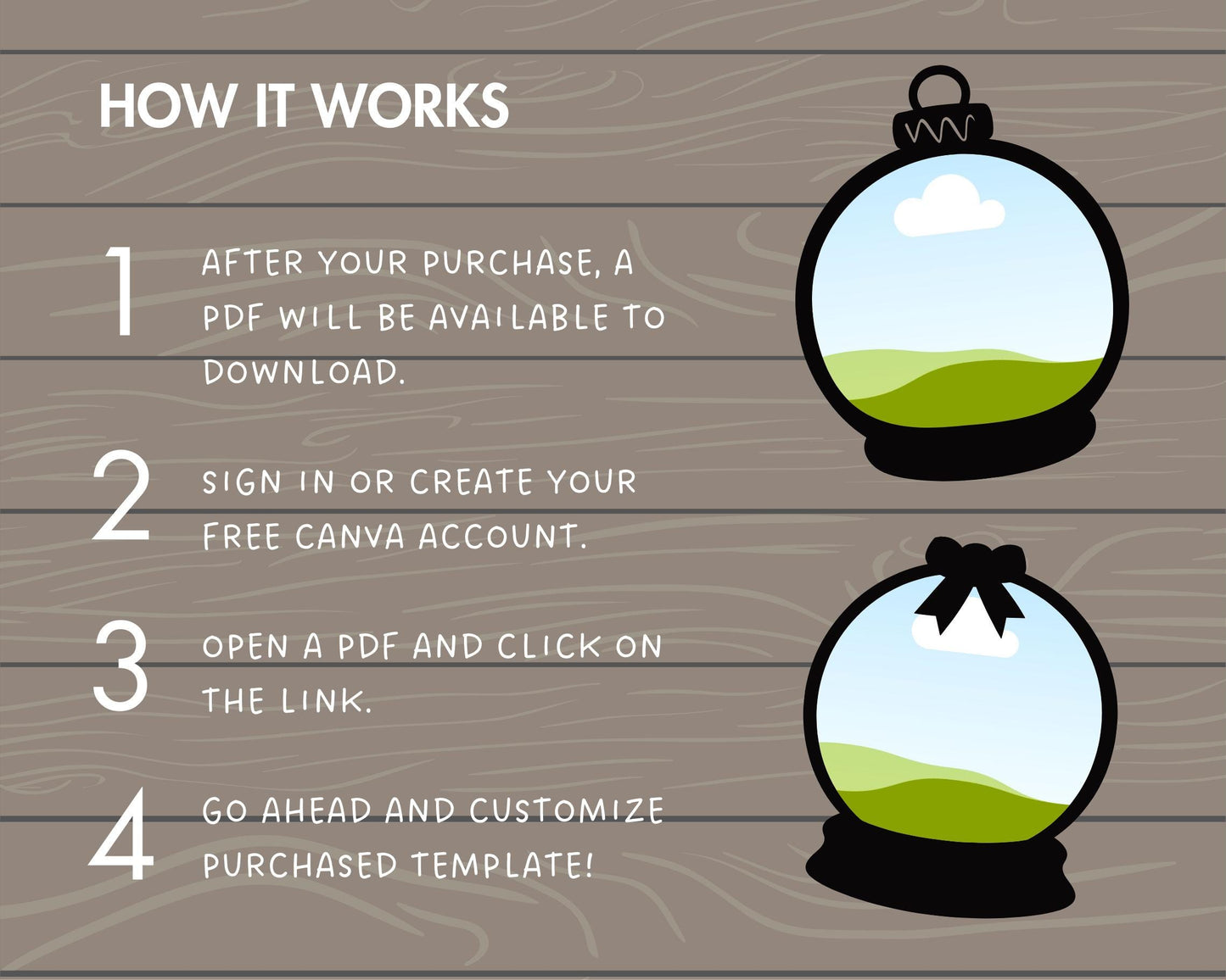 Design Your Own Snow Globe Canva Frames, Crystal Ball Photo Canva Template, Easy Drag and Drop, Winter Snow Globe, Festive Snowdome Bow