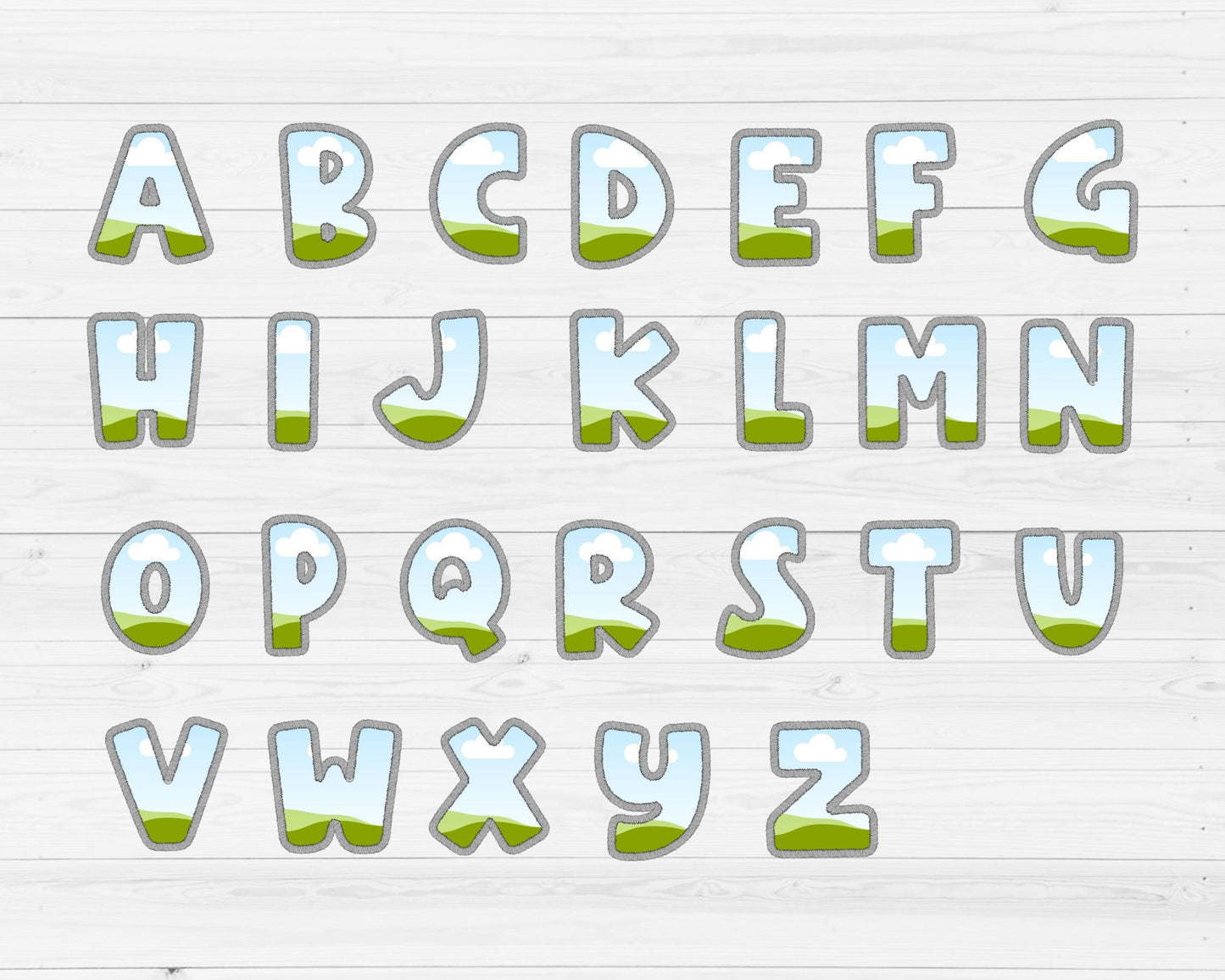 Design Your Own Doodle Letters and Numbers, Faux Embroidery Alphabet, Uppercase & Lowercase Letters, Stitch Canva Letters, Drag and Drop