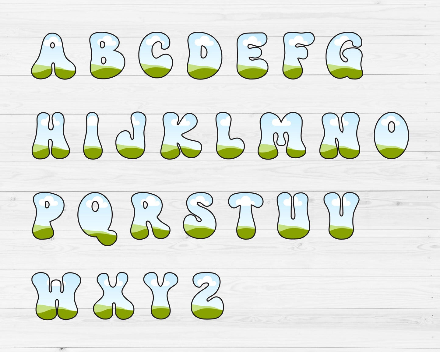 Design Your Own Groovy Alphabet on Canva, Retro Doodle Canva Letters, Drag and Drop, Editable Canva Letters & Numbers, Funky Alphabet