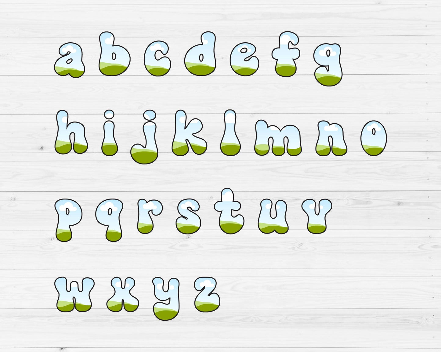 Design Your Own Groovy Alphabet on Canva, Retro Doodle Canva Letters, Drag and Drop, Editable Canva Letters & Numbers, Funky Alphabet