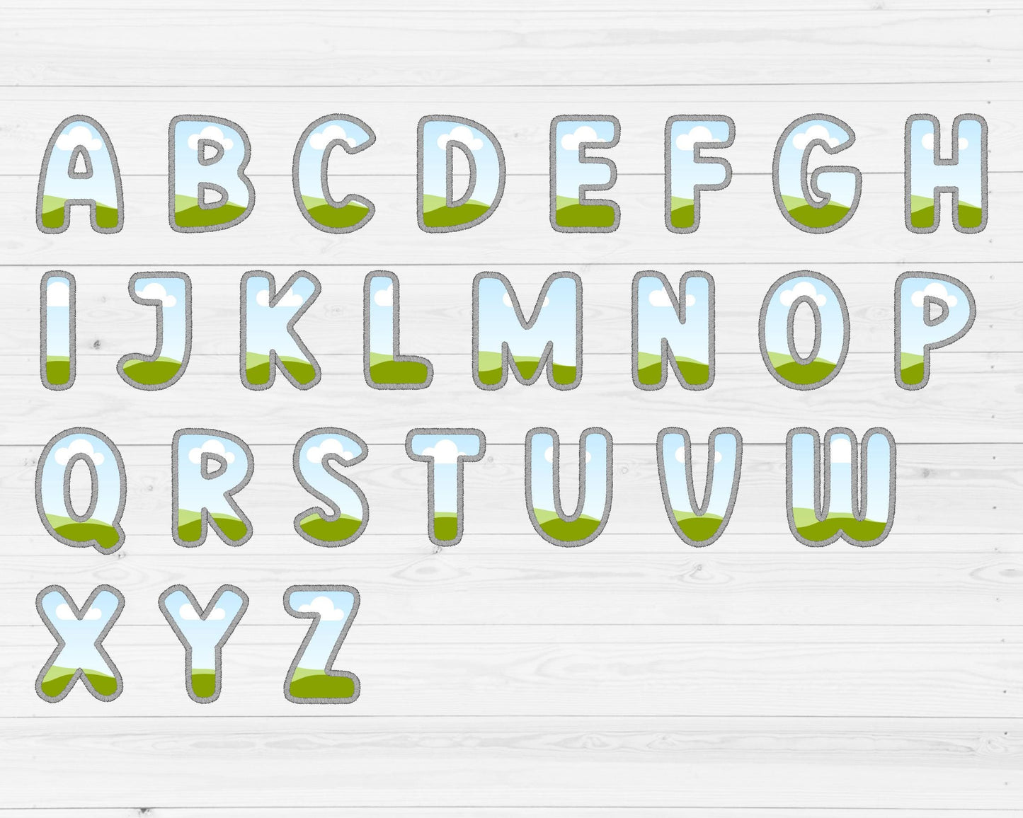 Design Your Own Digital Stitch Letters and Numbers, Faux Embroidery Canva Alphabet, Applique Patch Canva Letters, Drag and Drop, Duotone #83