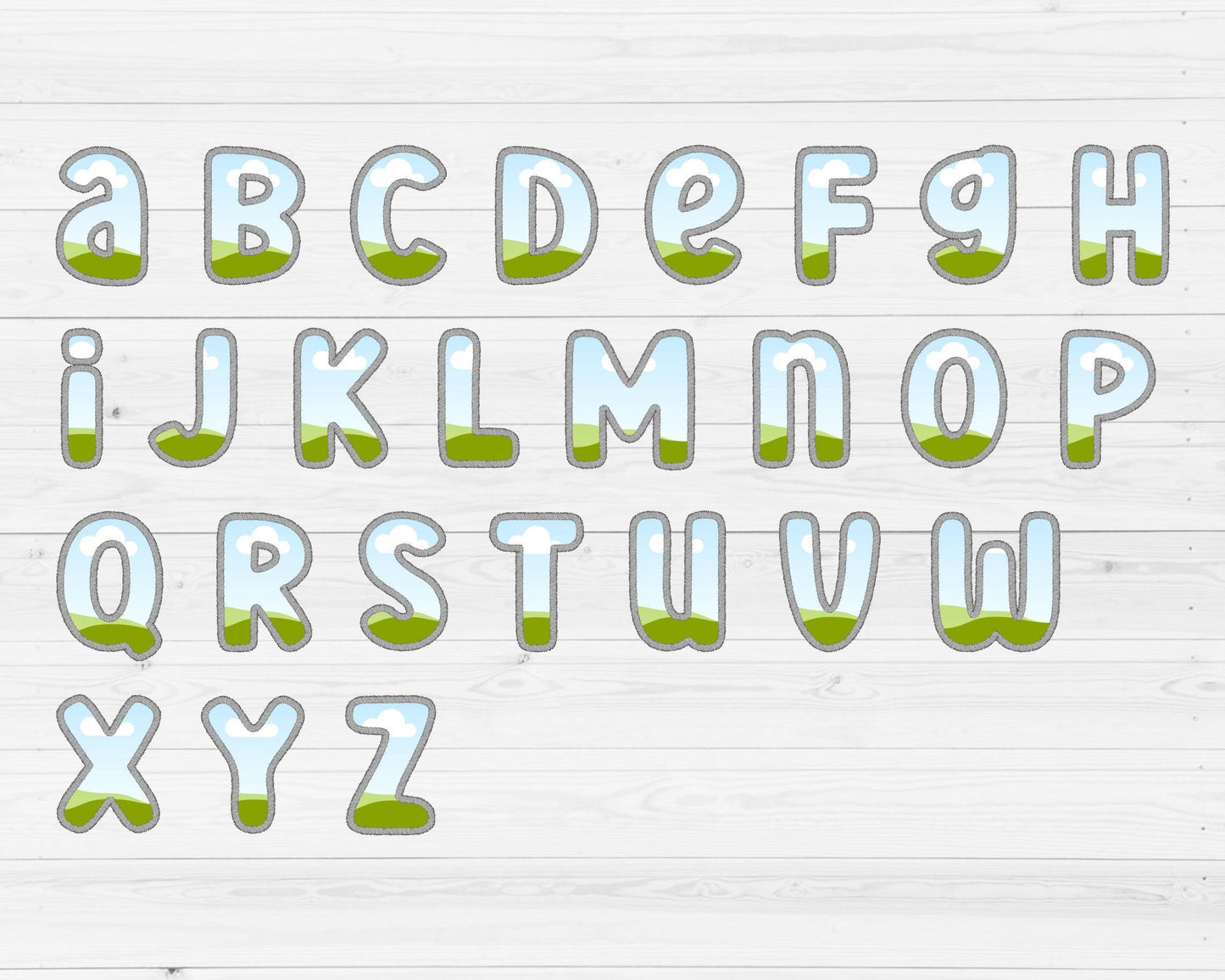 Design Your Own Digital Stitch Letters and Numbers, Faux Embroidery Canva Alphabet, Applique Patch Canva Letters, Drag and Drop, Duotone #83