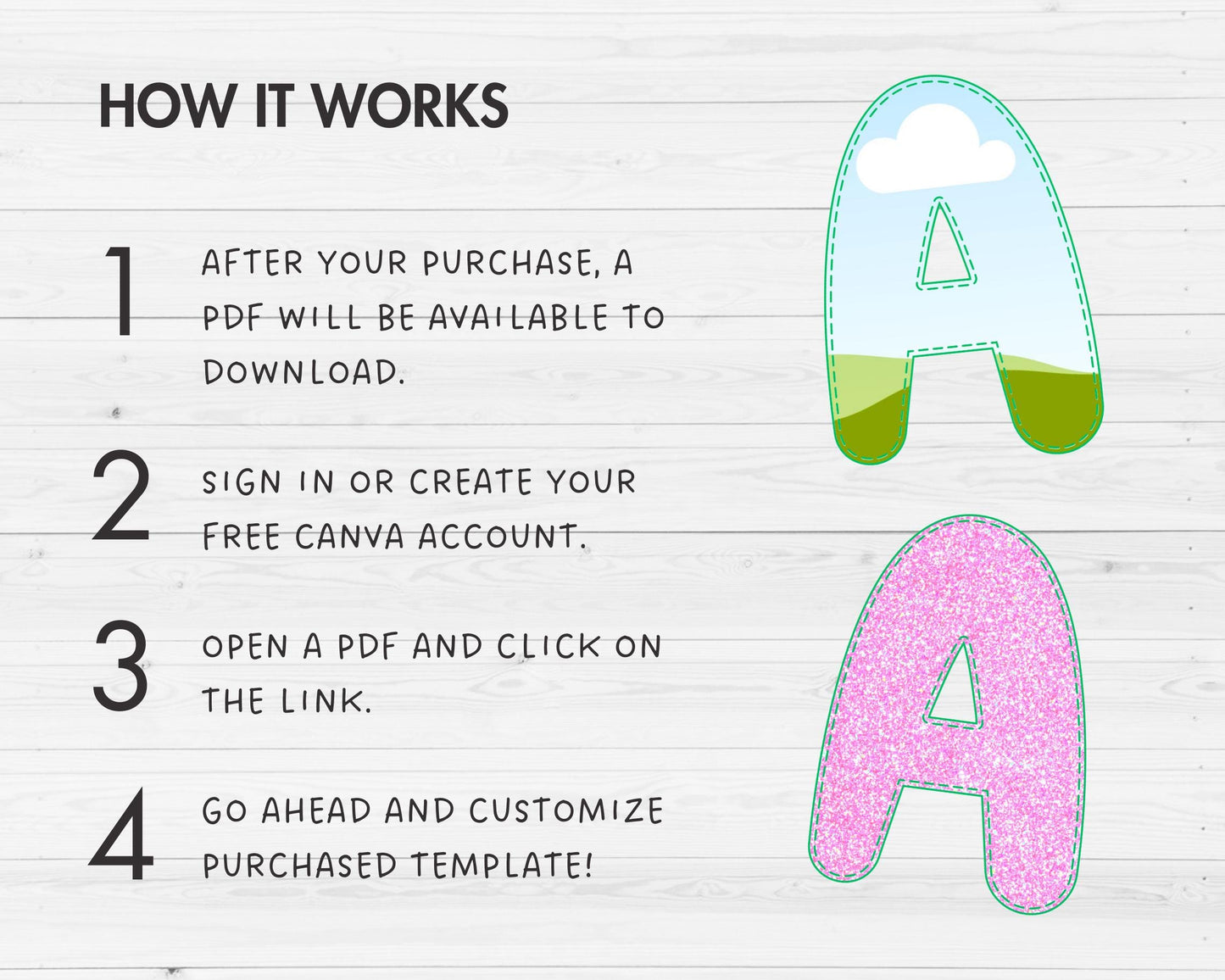 Design Your Own Stitch Letters & Numbers on Canva, Doodle Letters, Digital Stitch Letters, Drag and Drop, Canva Template, Editable Letters