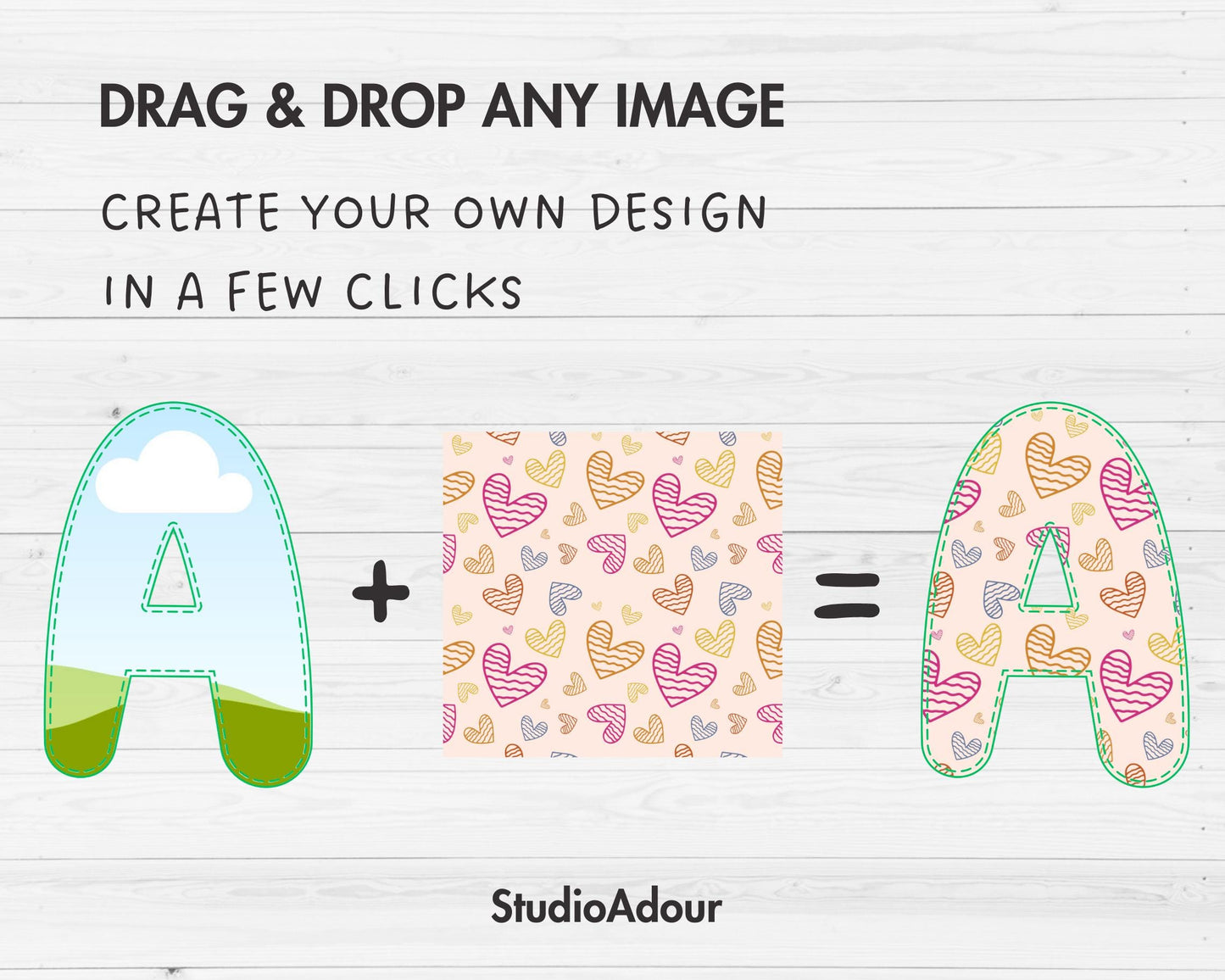 Design Your Own Stitch Letters & Numbers on Canva, Doodle Letters, Digital Stitch Letters, Drag and Drop, Canva Template, Editable Letters