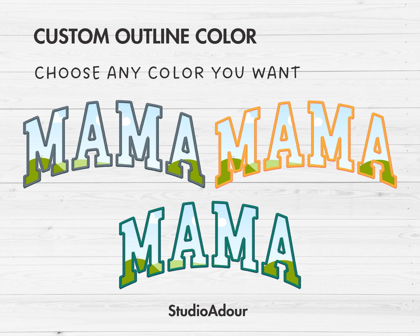 Design Your Own Stitch Mama Canva Frame, Faux Embroidery Mama Canva Template, Drag and Drop, Sublimation Design, Mother's Day, Mama Varsity