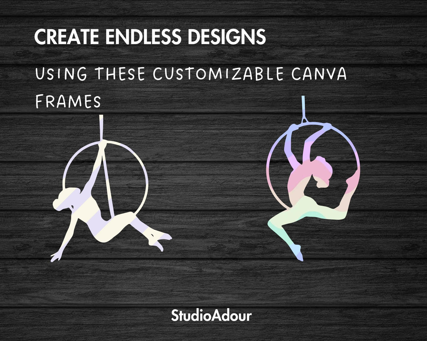 Design Your Own Aerial Hoop Canva Frame, Editable Acrobat Canva Template, Drag and Drop, Sublimation Design, Aerialist Shape, Circus Clipart