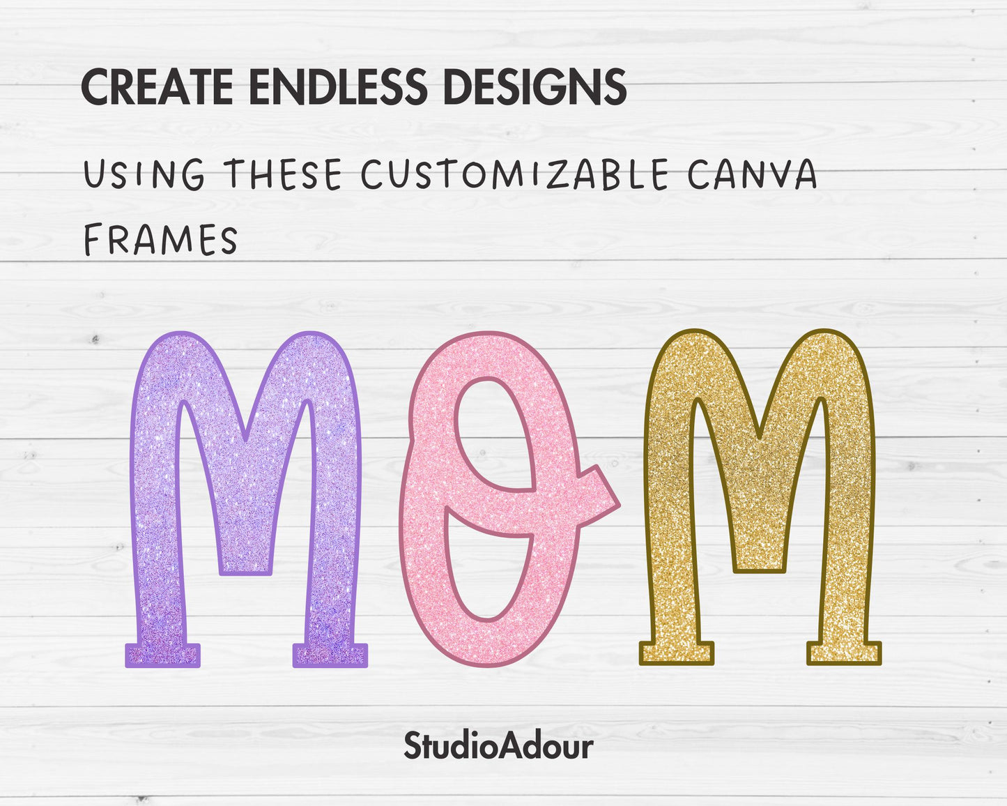Design Your Own Vintage Doodle Letters on Canva, Retro Alphabet Canva, Drag and Drop, Editable Canva Letters PNG, Canva Frames Bundle #85