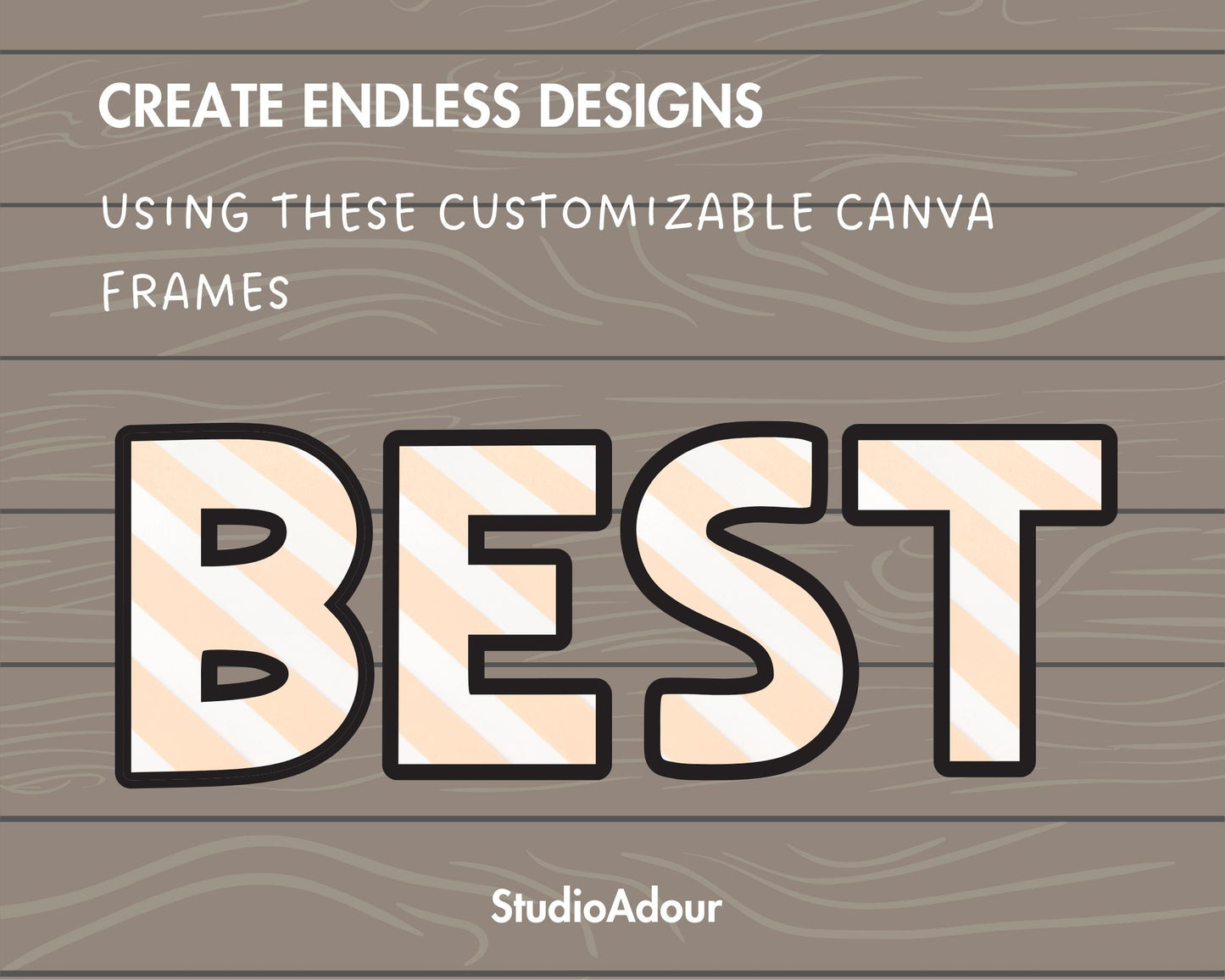 Design Your Own Canva Letters, Alphabet Canva Template, Drag and Drop, Canva Frames Bundle, Canva Letters & Numbers, Doodle Letters, #78