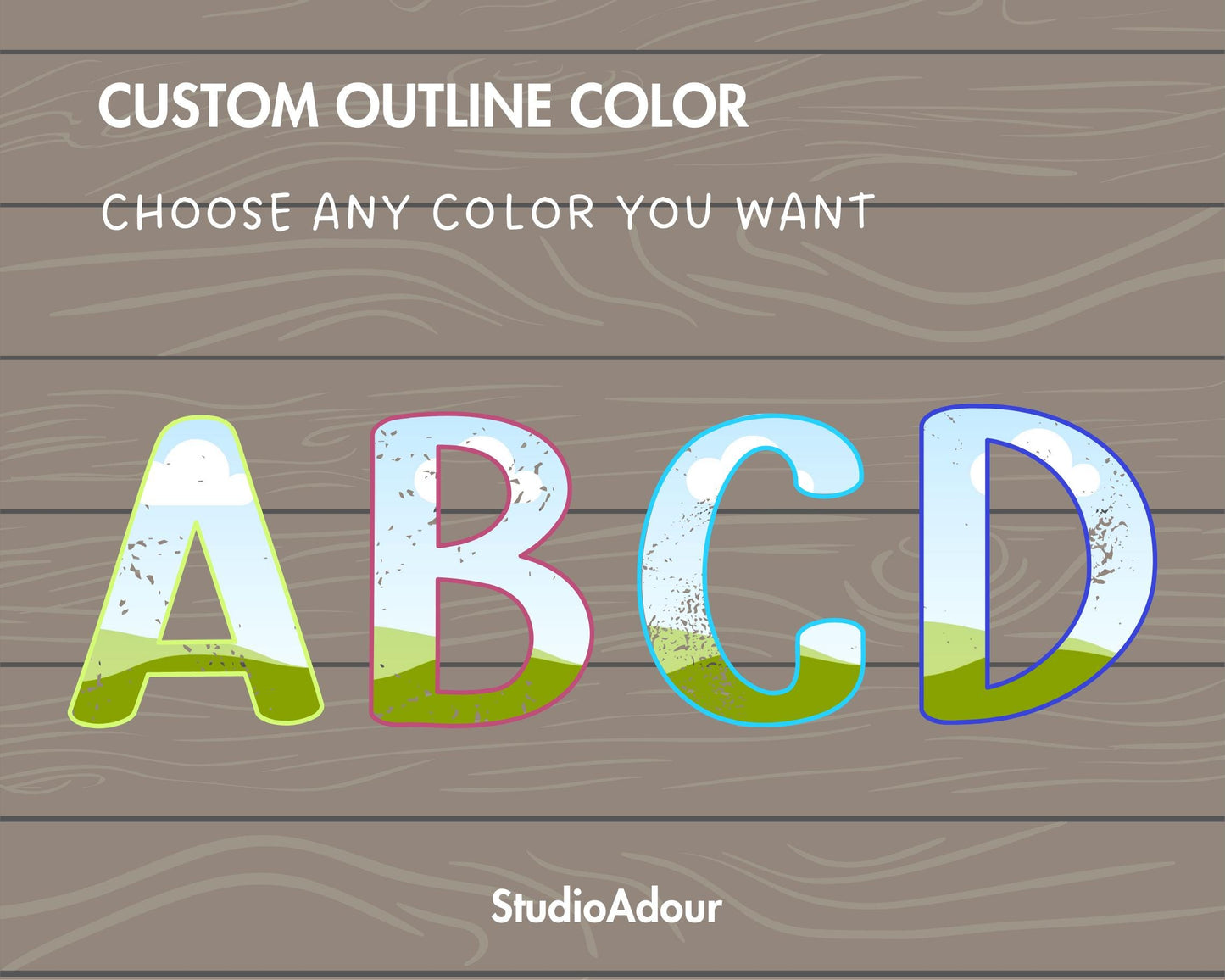 Design Your Own Retro Doodle Letters on Canva, Distressed Letters Canva Template, Easy Drag and Drop, Editable Canva Letters and Numbers #81