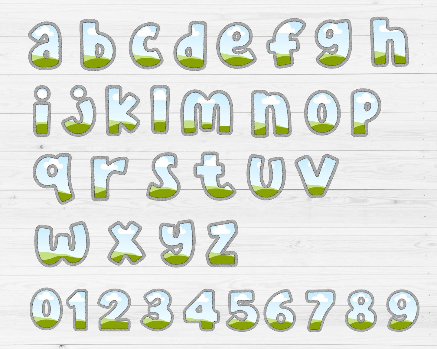Design Your Own Doodle Letters and Numbers, Faux Embroidery Alphabet, Uppercase & Lowercase Letters, Stitch Canva Letters, Drag and Drop