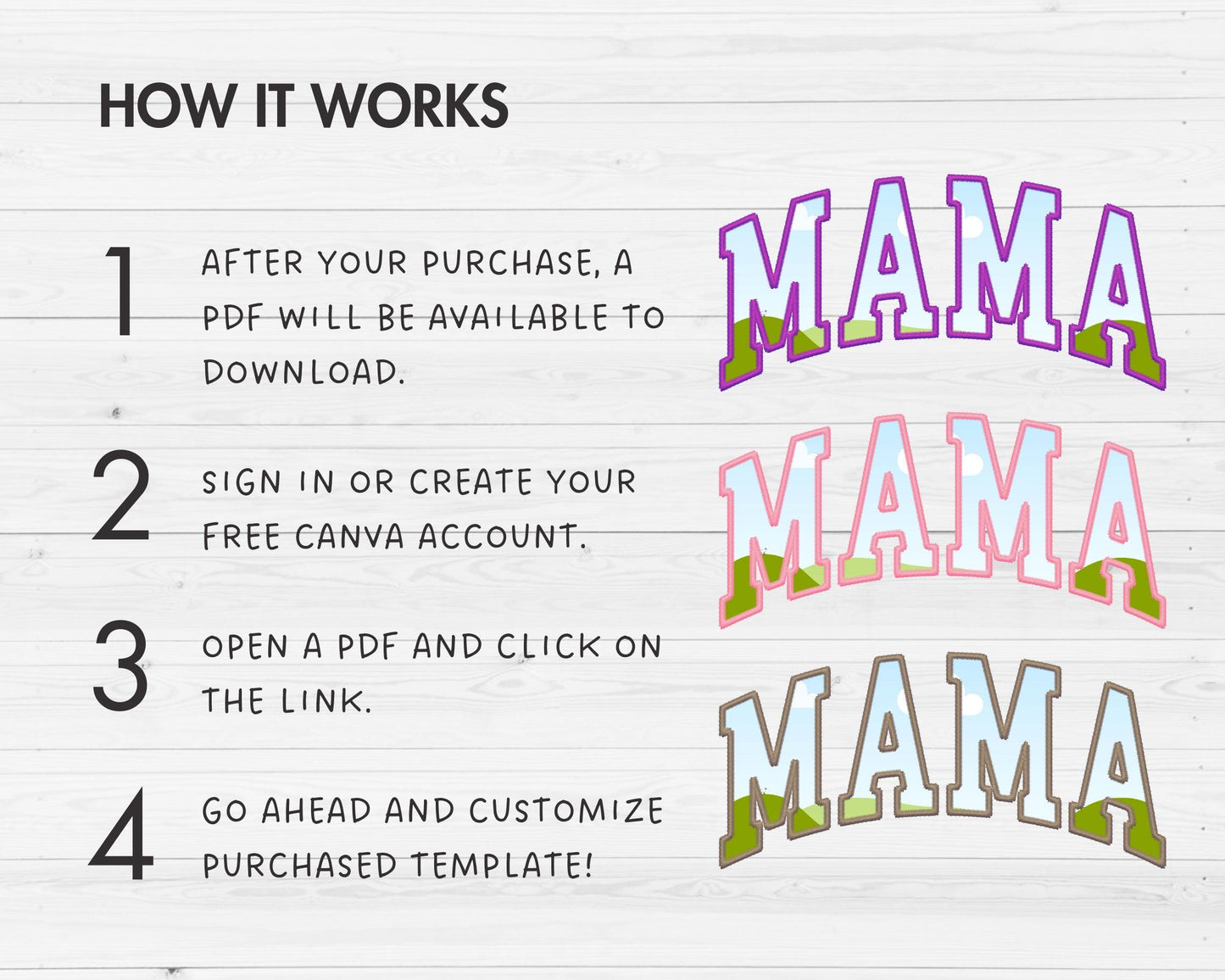 Design Your Own Stitch Mama Canva Frame, Faux Embroidery Mama Canva Template, Drag and Drop, Sublimation Design, Mother's Day, Mama Varsity