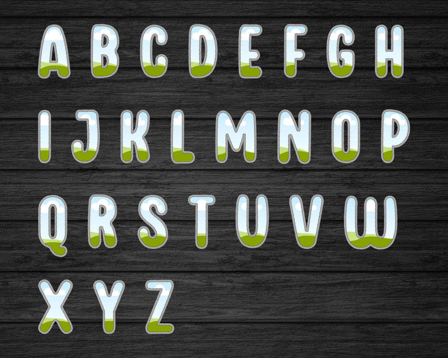 Design Your Own Stitch Letters Canva Frames, Faux Embroidery Alphabet, Digital Embroidery Canva Letters PNG, Drag and Drop, Applique Letters