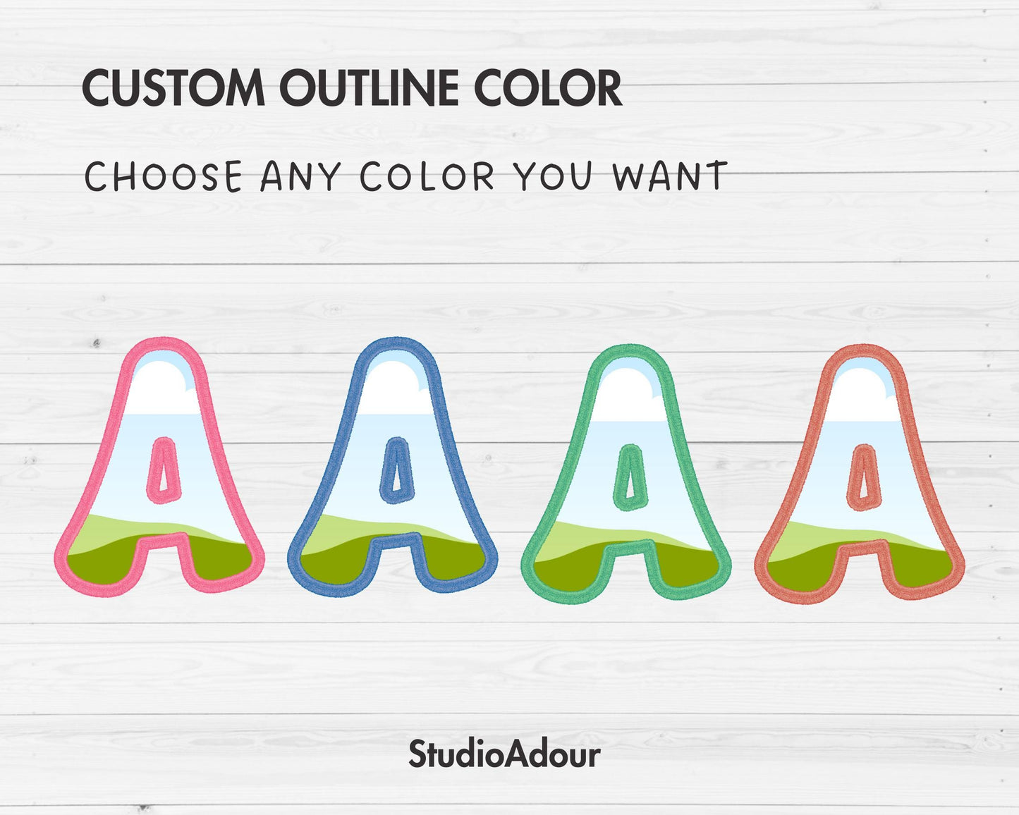 Design Your Own Faux Embroidery Grovy Letters, Faux Embroidery Retro Groovy Letters, Stitch Alphabet Canva Template, Drag and Drop PNG #86