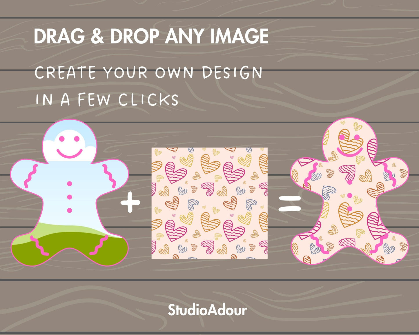 Design Your Own Gingerbread Frames on Canva, Christmas Canva Frames Bundle, Editable Gingerbread Man, Drag and Drop Photo, Christmas Cookies