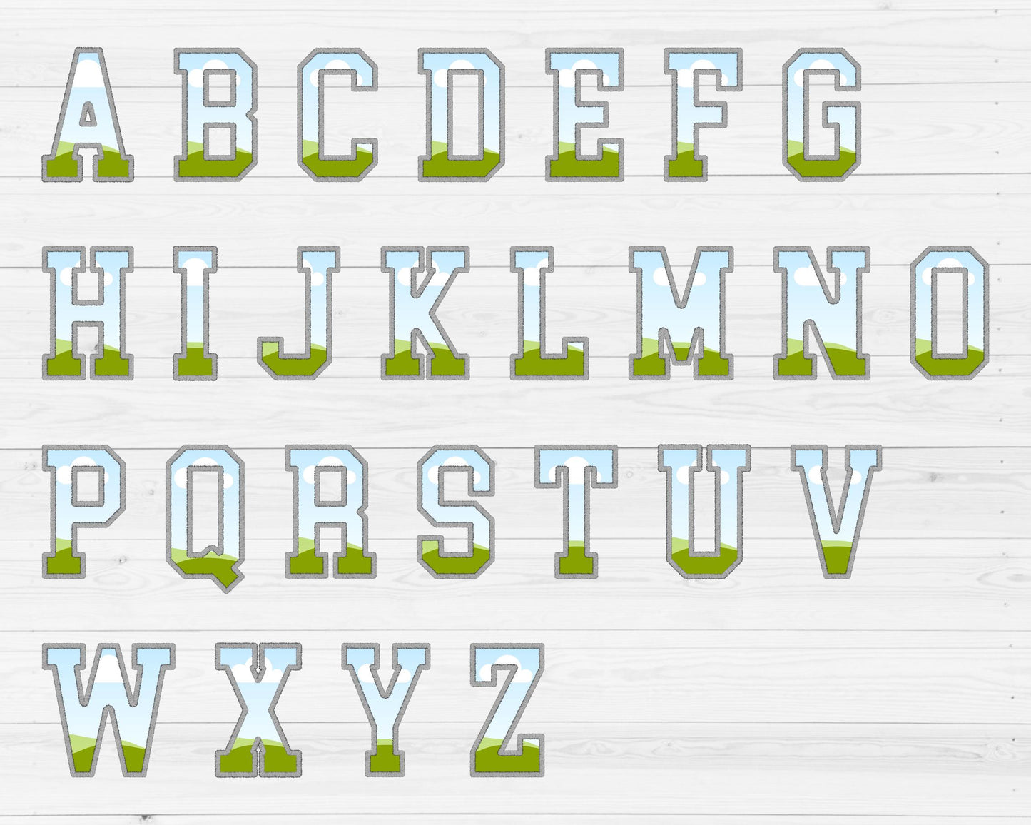 Design Your Own Varsity Letters and Numbers, Faux Embroidery Varsity Alphabet, Sport Canva Letters, Drag and Drop, DIY Applique Letters #87