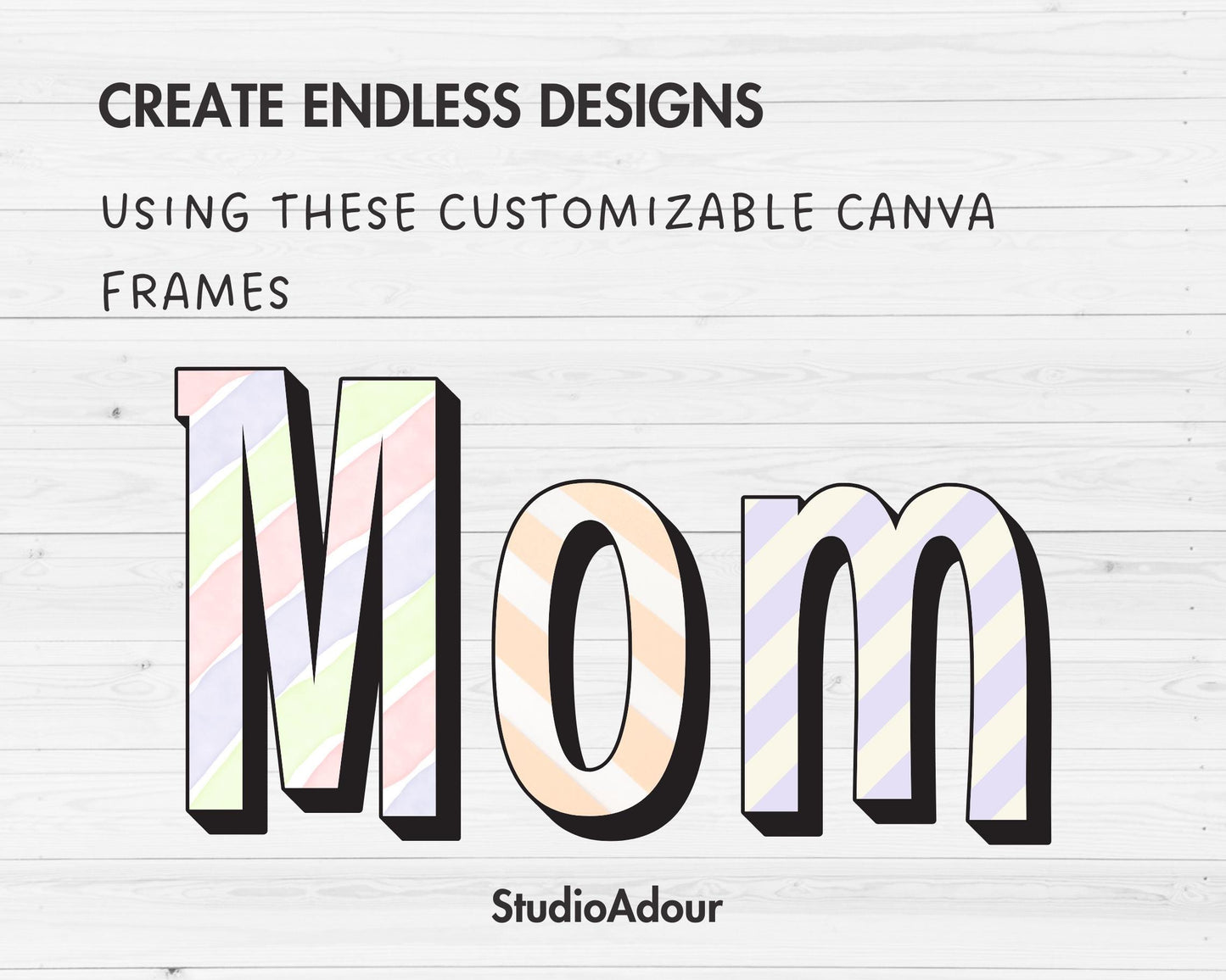 Design Your Own Doodle Letters on Canva, Doodle Alphabet Canva Template, Drag and Drop, Editable Canva Alphabet, Canva Frames Bundle