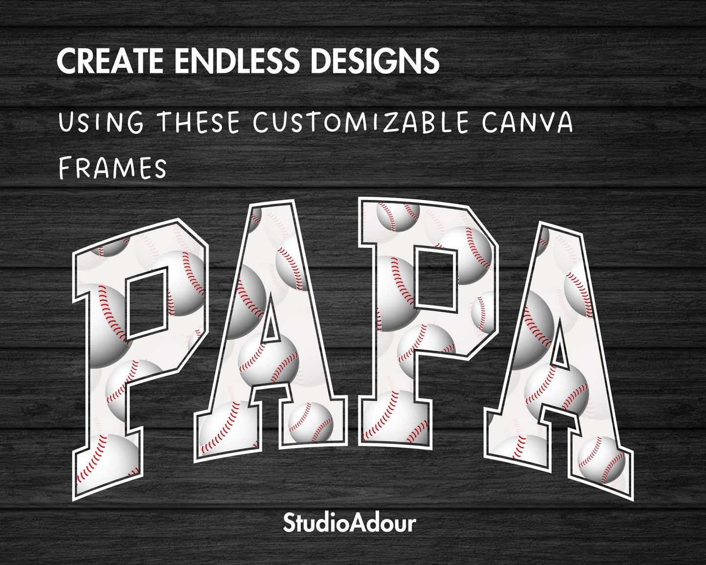 Design Your Own Papa Canva Frame, Editable Varsity Papa Canva Template, Drag and Drop, Sublimation Design, Retro Papa PNG, Sport College