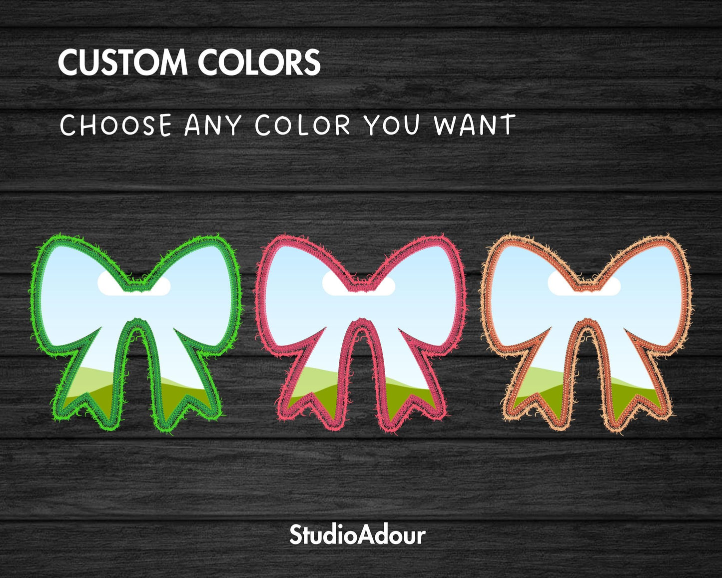 Faux Embroidery Bow Canva, Digital Stitch Ribbon Bow, Bow Applique, Canva Frames Bundle, Bow Patch Duotone, Coquette Bows PNG, Drag and Drop