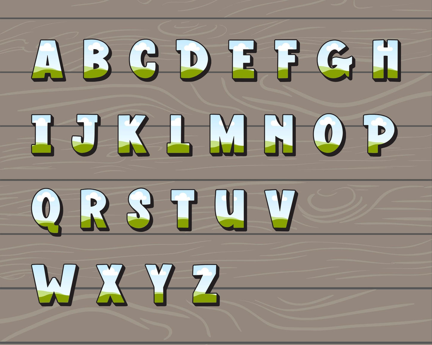 Doodle Letters Canva, Alphabet Canva Template, Drag and Drop, Editable Canva Letters, Canva Frames Bundle, Blank Letters, Photo Collage #97