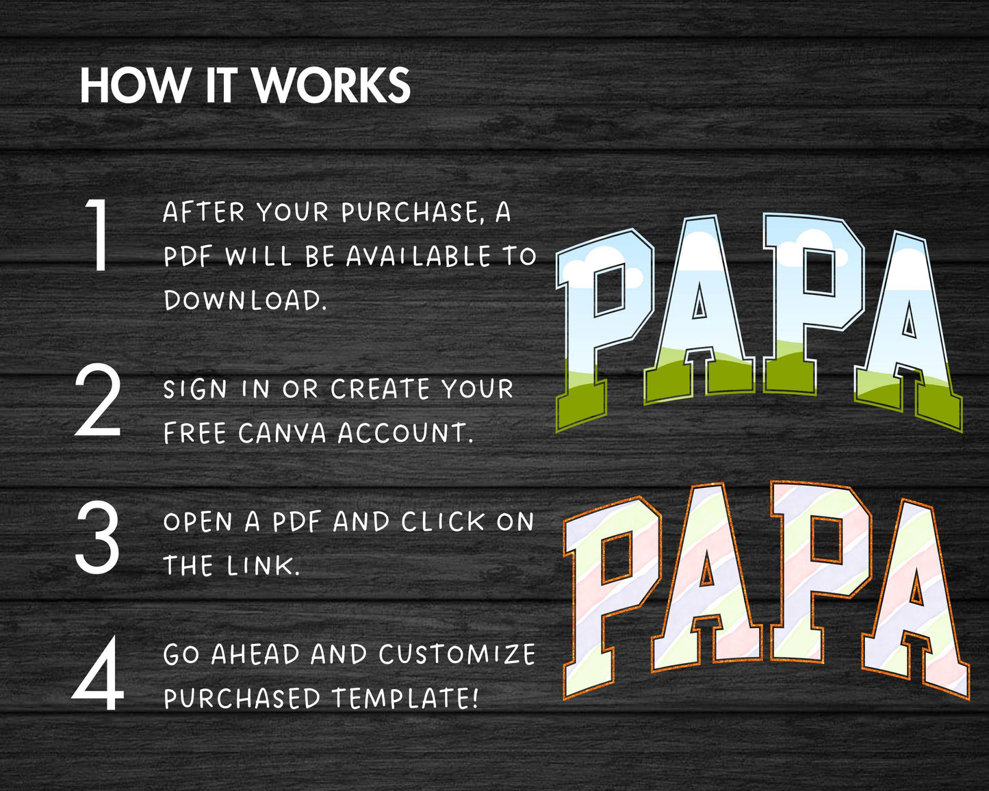 Design Your Own Papa Canva Frame, Editable Varsity Papa Canva Template, Drag and Drop, Sublimation Design, Retro Papa PNG, Sport College