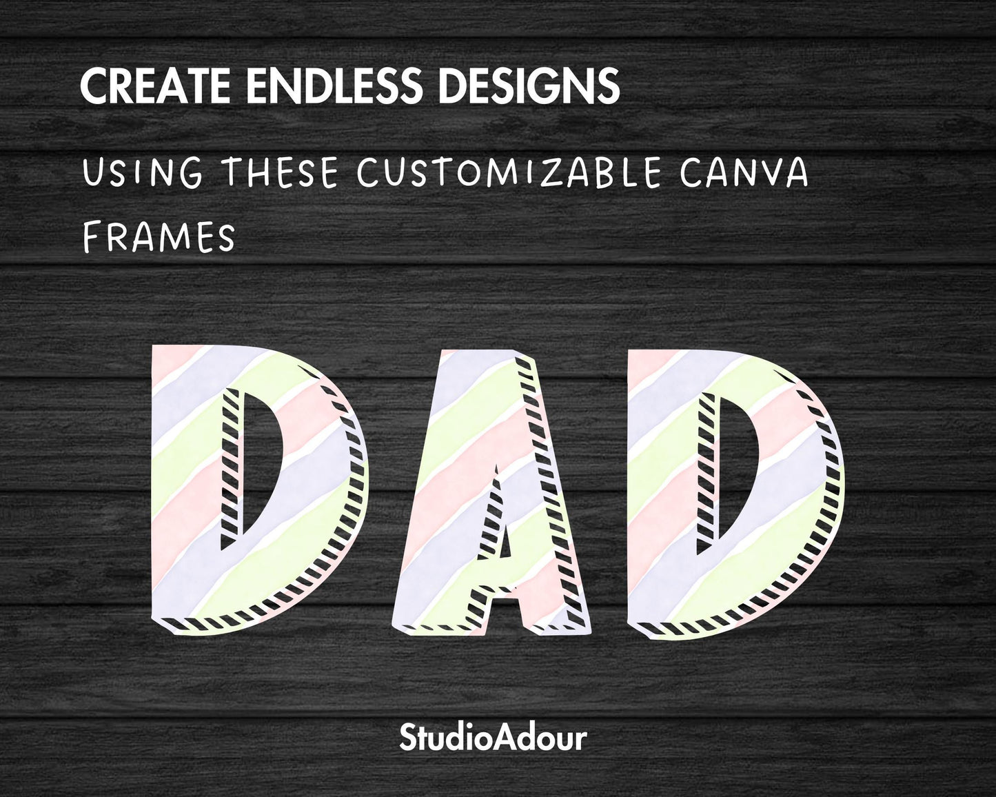 Design Your Own Doodle Letters on Canva, Cartoon Alphabet Canva Template, Drag and Drop, Editable Uppercase & Lowercase Canva Letters #95