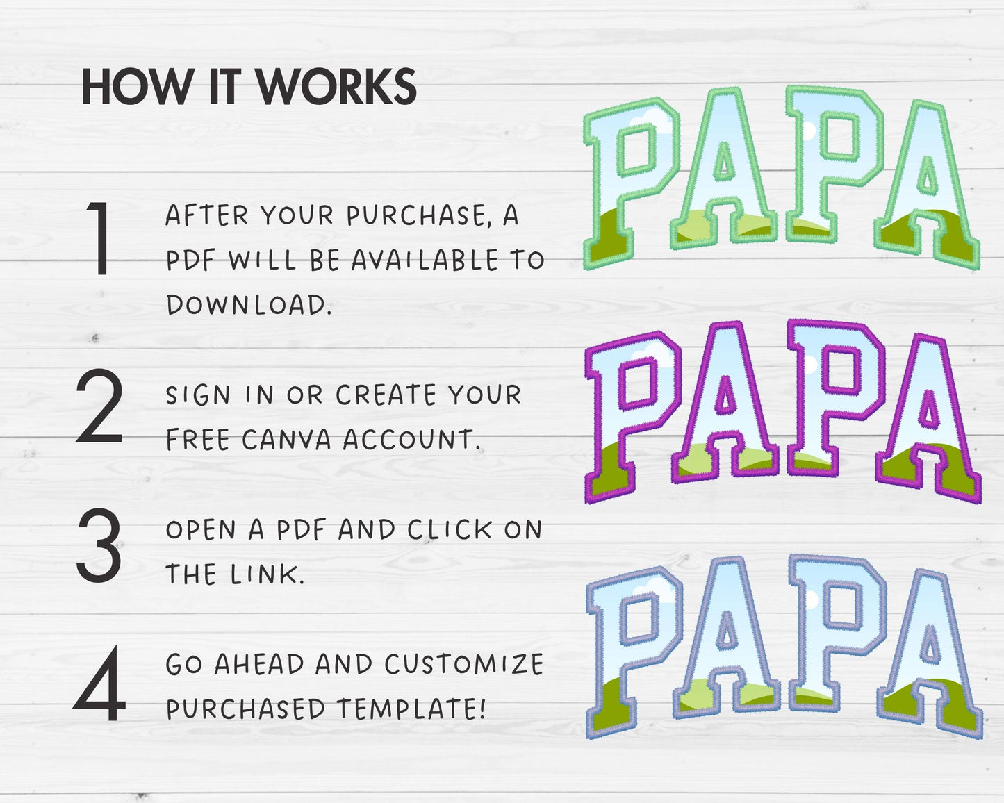 Design Your Own Stitch Papa Canva Frame, Faux Embroidery Papa Canva Template, Drag and Drop, Sublimation Design, Tshirt Design, Varsity Dad