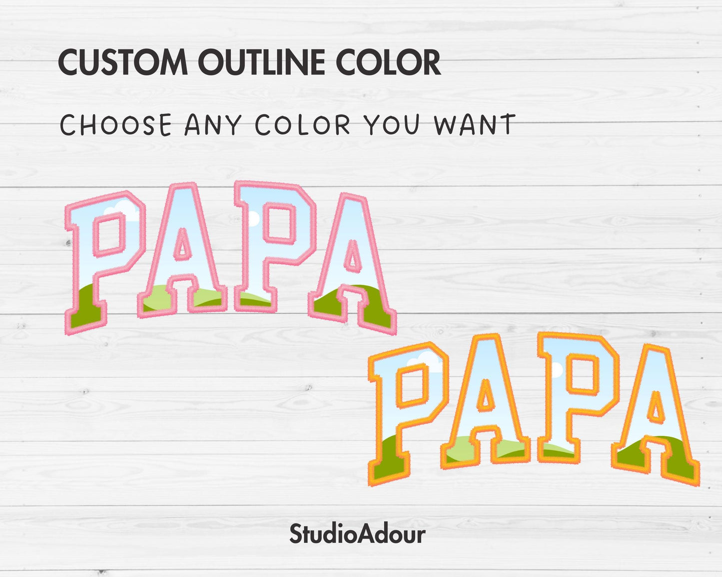 Design Your Own Stitch Papa Canva Frame, Faux Embroidery Papa Canva Template, Drag and Drop, Sublimation Design, Tshirt Design, Varsity Dad