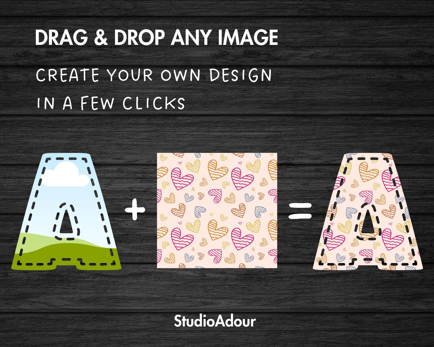 Design Your Own Stiched Letters on Canva, Doodle Letters PNG, Canva Frames Bundle, Editable Canva Letters, Drag and Drop, Digital Stitch
