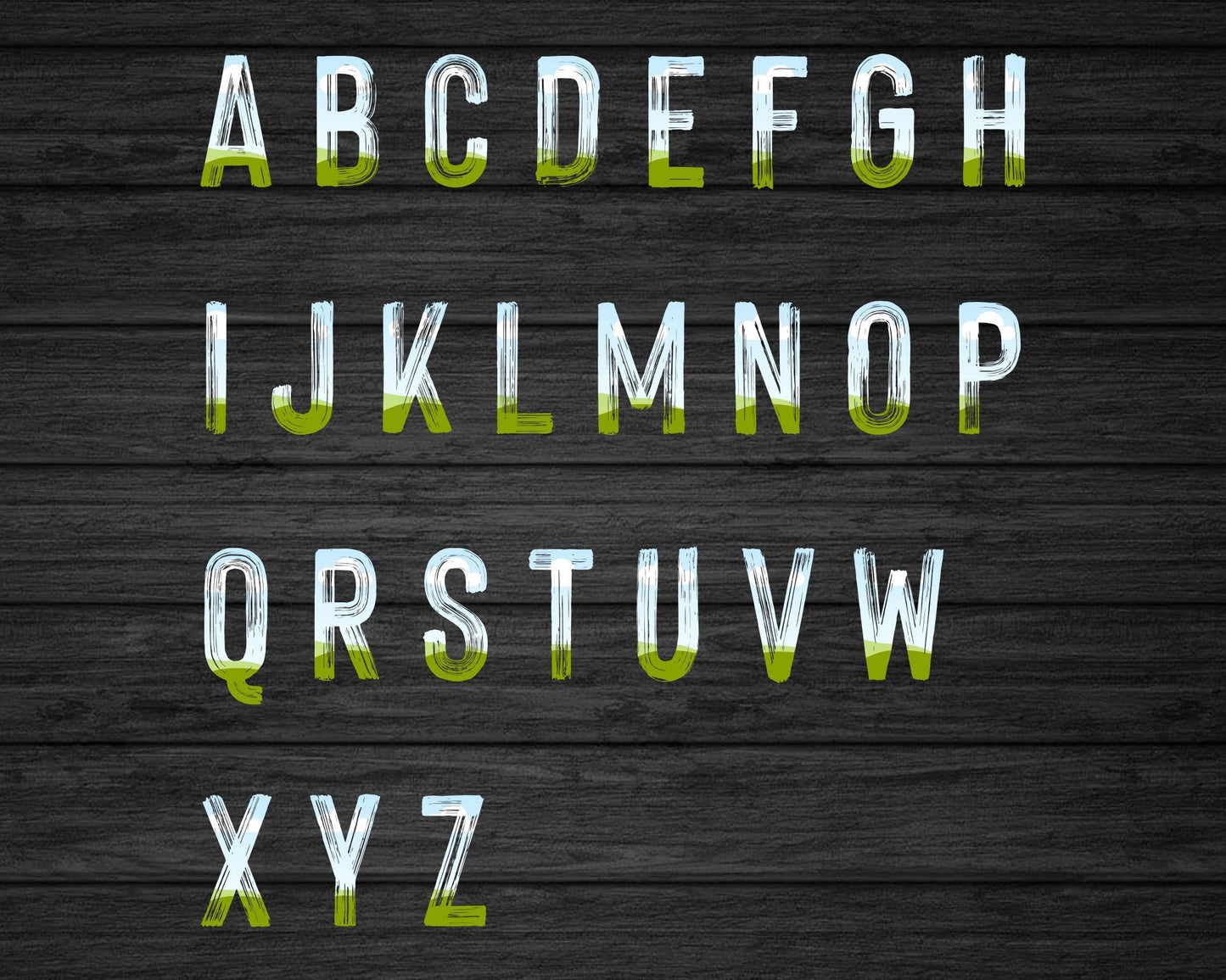 Paint Letters Canva, Brushstroke Alphabet Canva Template, Canva Frames Bundle, Painted Font Canva, Hand Drawn Letters & Numbers