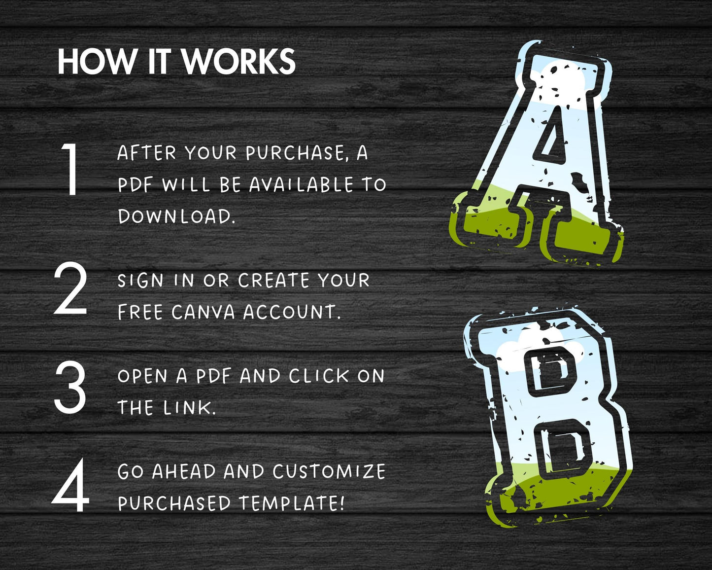 Design Your Own Varsity Distressed Alphabet on Canva, Canva Frames Bundle, Drag and Drop, Editable Sport College Letters Canva Template