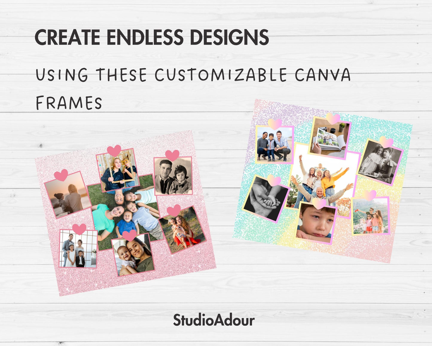 Design Your Own Photo Collage 20oz Skinny Tumbler Template, Editable Collage Canva Template, Easy Drag and Drop, Family Collage, Sublimation