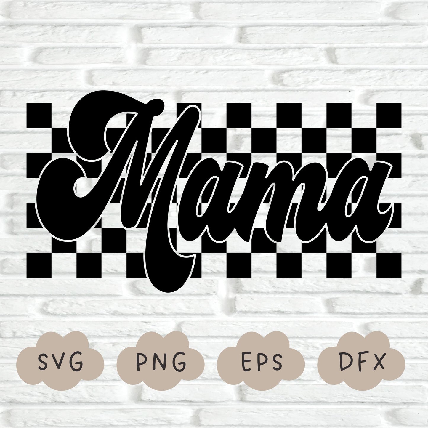 Checkered Mama Svg, Retro Mama PNG, Mom Checkered Shirt Design, Retro Mom Svg, Sublimation Design, Mom Life Svg, Mother's Day, Cut File