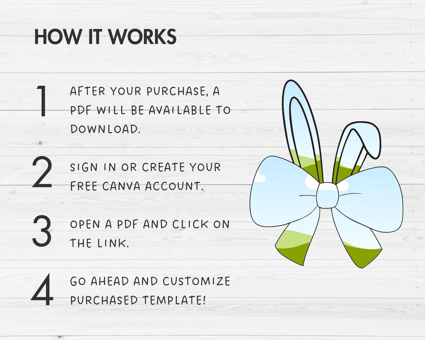 Coquette Bow with Bunny Ears Canva Frames, Ribbon Bow Templates, Easy Drag and Drop, Canva Frames Bundle, Editable Easter Bow, Messy Bun Bow