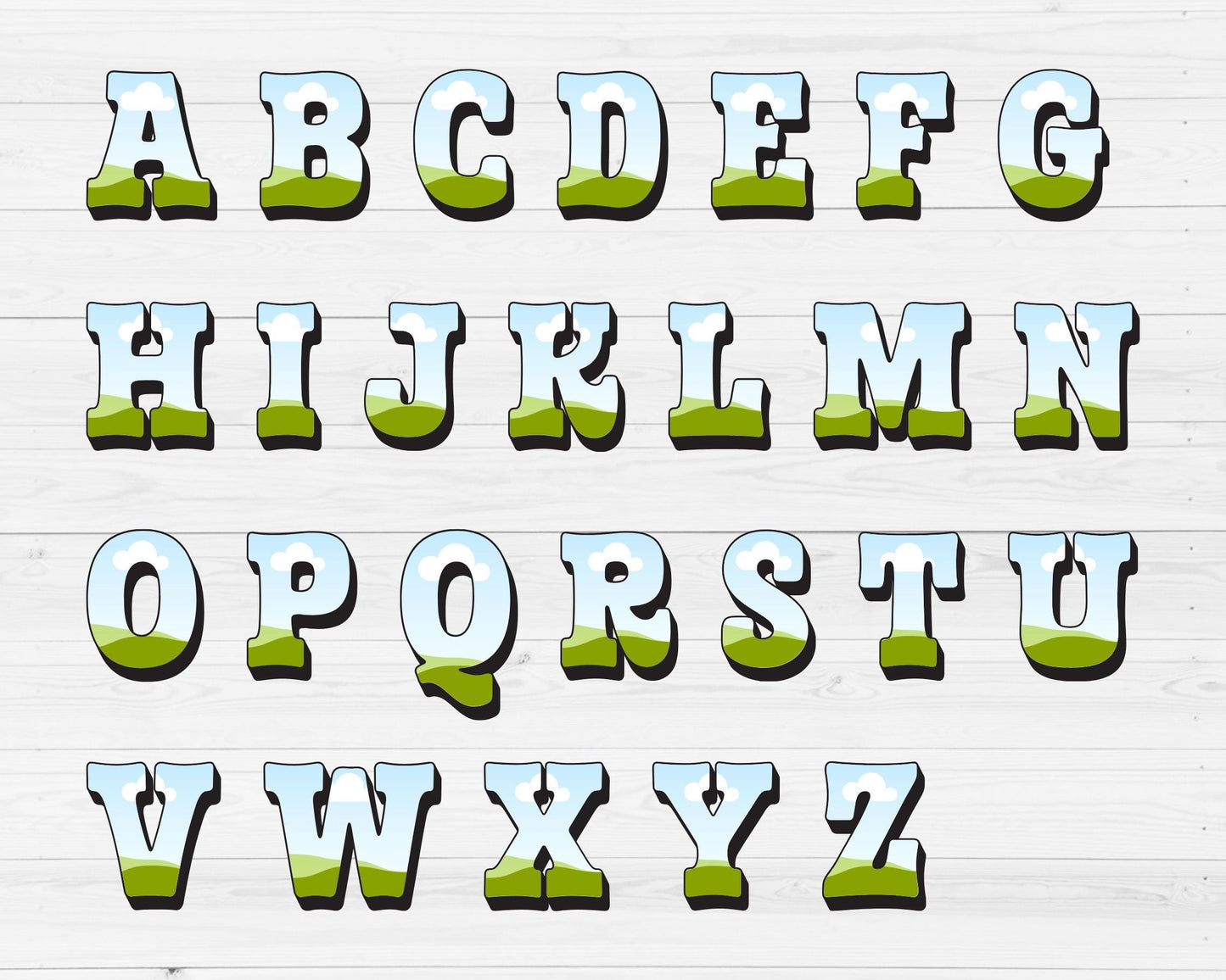 Design Your Own Western Doodle Letters Canva, Uppercase Alphabet Canva Template, Drag and Drop, Editable Canva Font, Cowboy Letters PNG