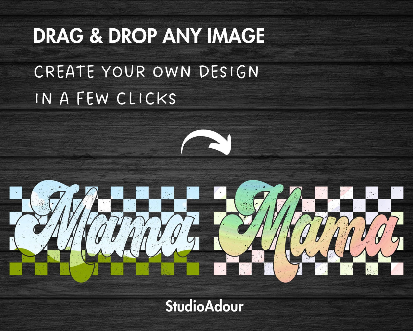 Design Your Own Distressed Checkered Mama Canva Frame, Editable Mama Canva Template, Drag and Drop, Sublimation Design, Grunge Mama Shirt