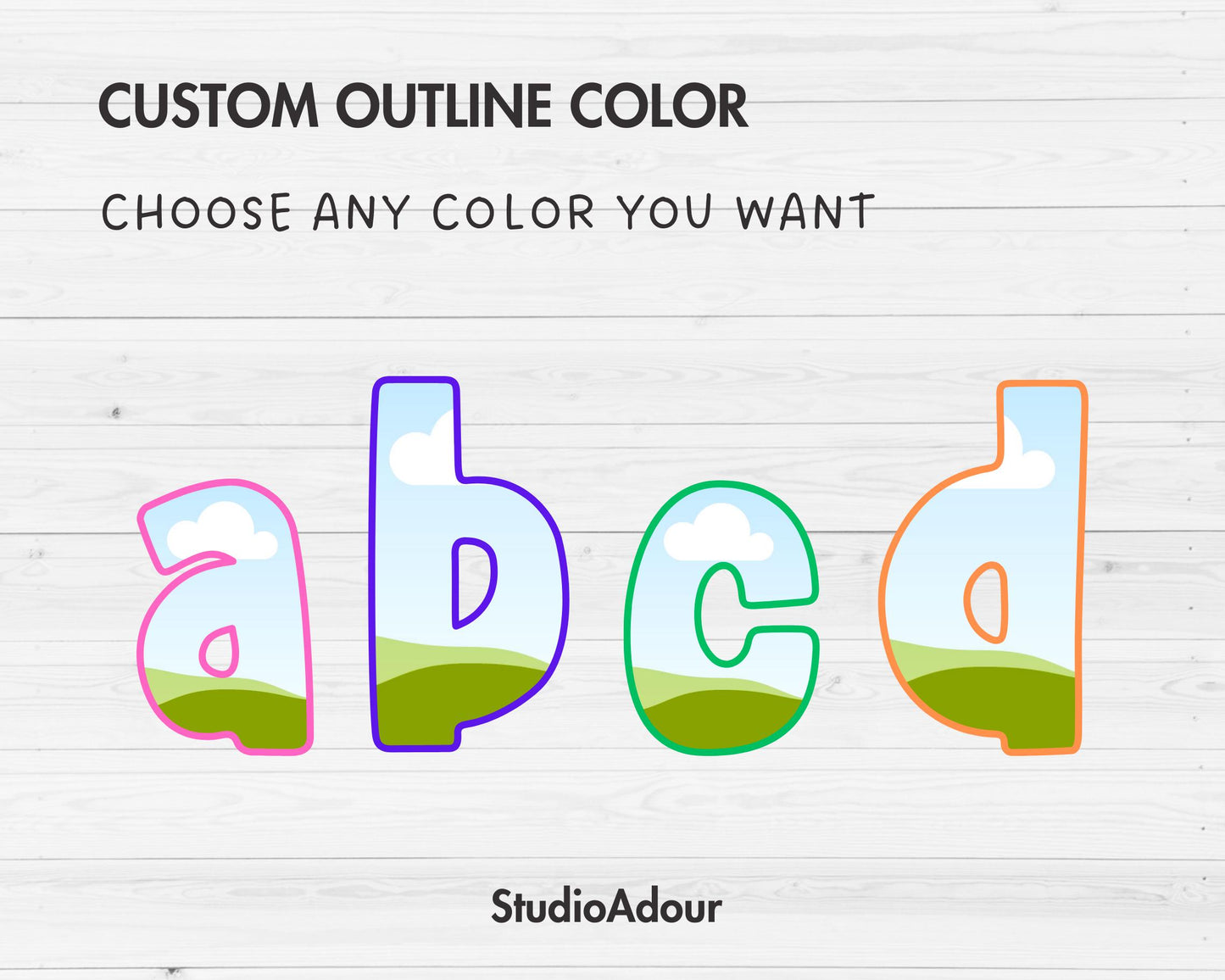 Design Your Own Doodle Letters Canva, Uppercase & Lowercase Alphabet Canva Template, Drag and Drop, Editable Canva, Sublimation Letters PNG