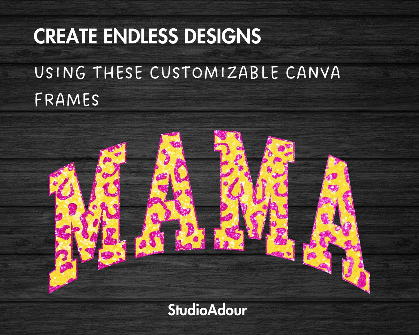 Design Your Own Leopard Mama Canva Frame, Editable Mama Canva Template, Drag and Drop, Sublimation Design, Mother's Day, Mama Varsity,
