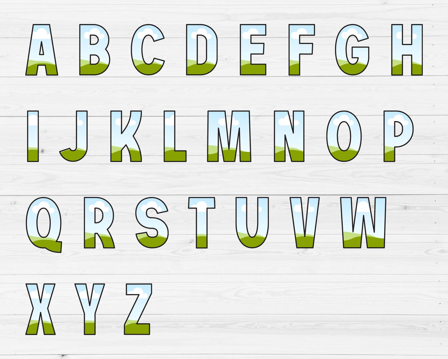 Design Your Own Doodle Letters Canva, Uppercase Alphabet Canva Template, Drag and Drop, Editable Canva Letters, Canva Frames Bundle