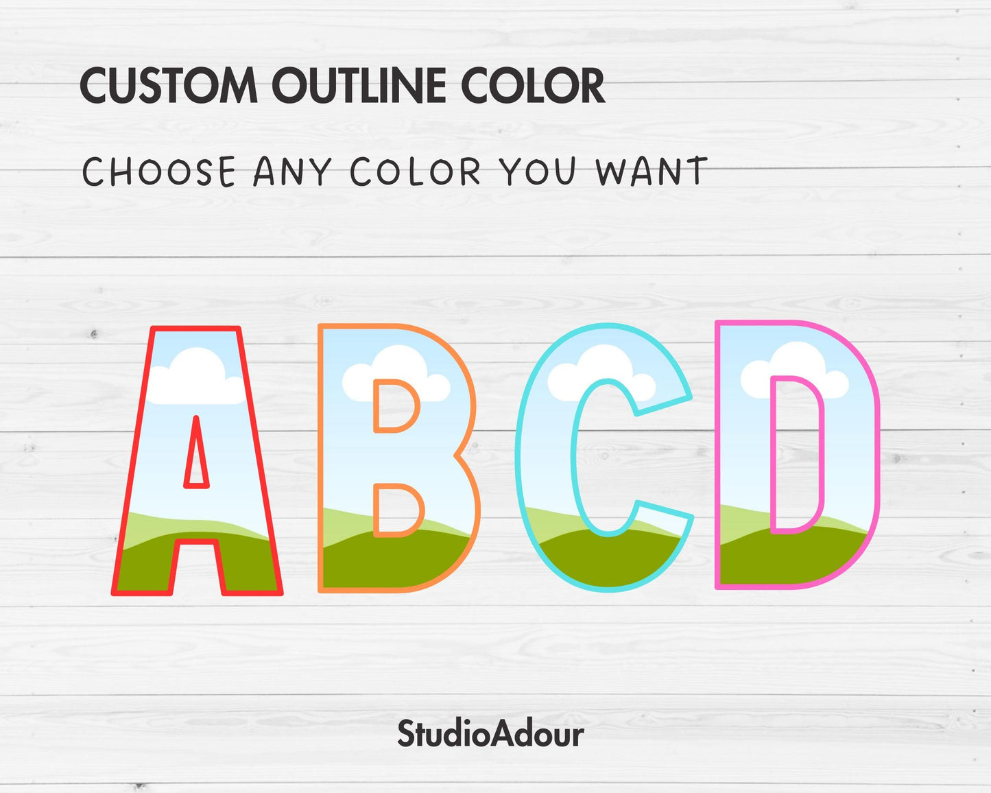 Design Your Own Doodle Letters Canva, Uppercase Alphabet Canva Template, Drag and Drop, Editable Canva Letters, Canva Frames Bundle