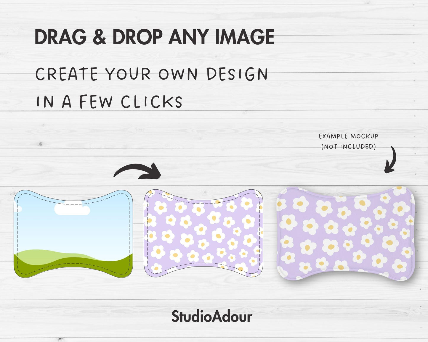 Pet Feeding Mat Editable Canva Template, Easy Drag and Drop, Dog & Cat Feeding Placemat Sublimation Template, Canva Frames Bundle, Food Mat