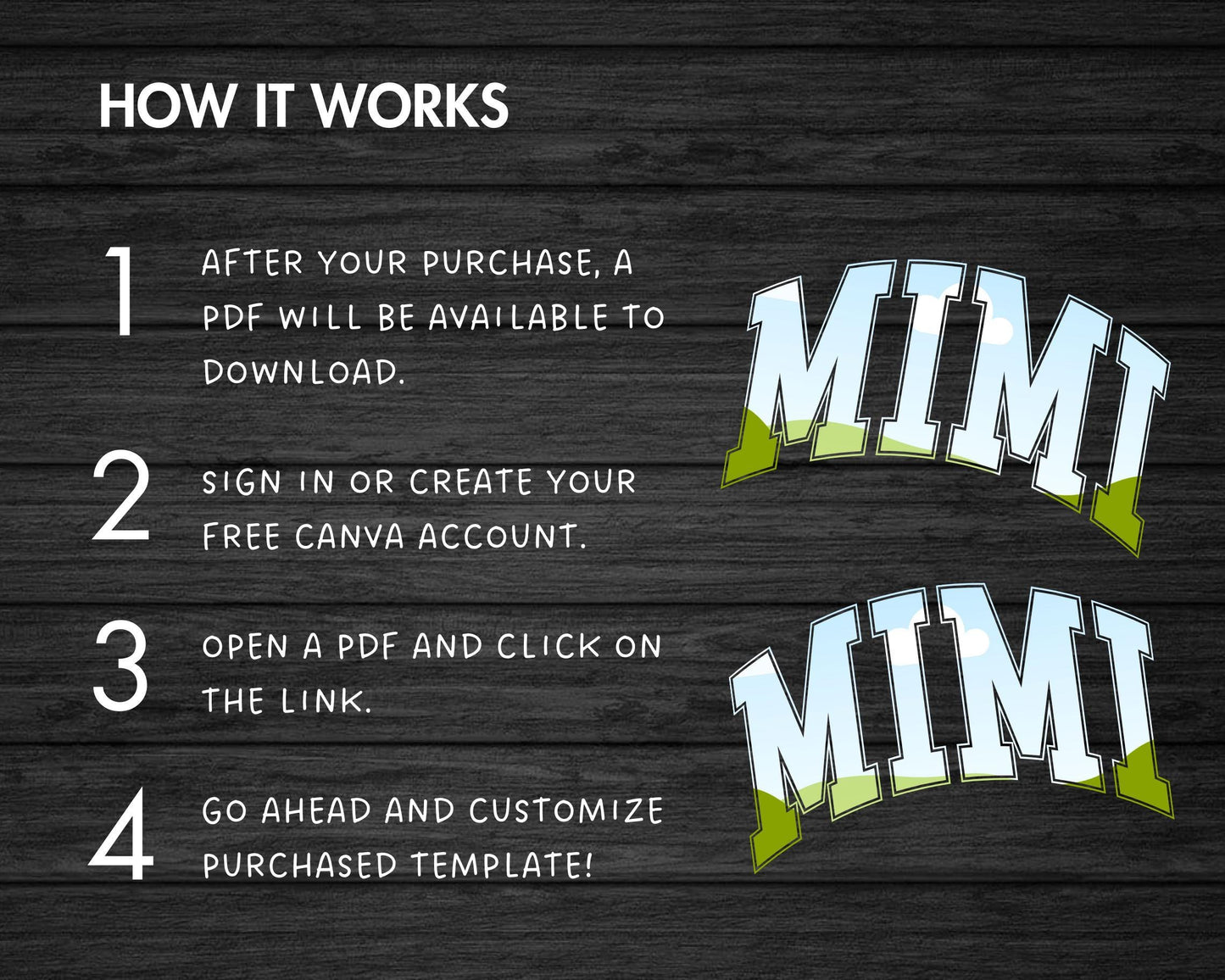 Design Your Own Mimi Canva Frame, Editable Mimi Canva Template, Drag and Drop, Sublimation Design, Mimi Varsity, Sport College, Grandma