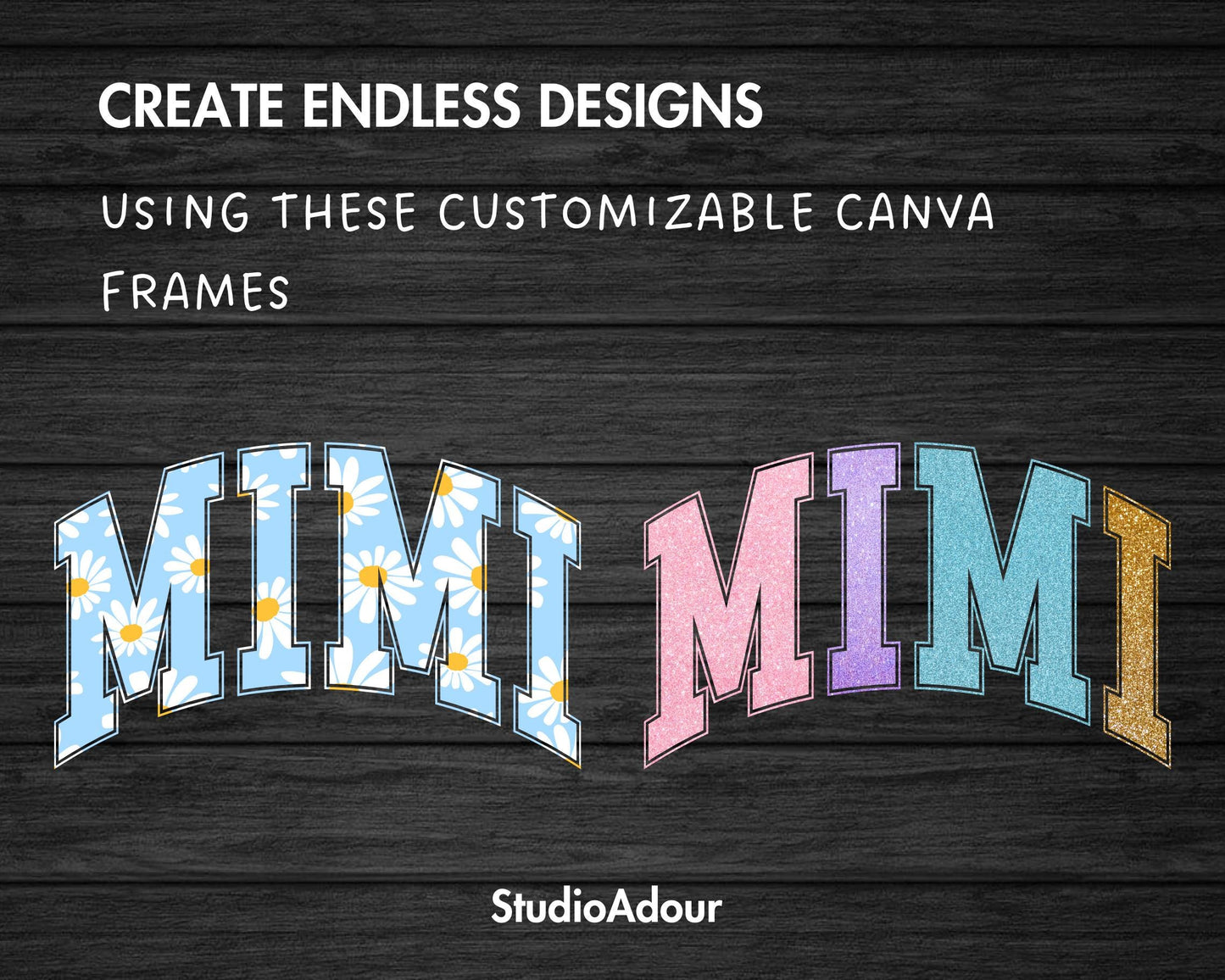 Design Your Own Mimi Canva Frame, Editable Mimi Canva Template, Drag and Drop, Sublimation Design, Mimi Varsity, Sport College, Grandma