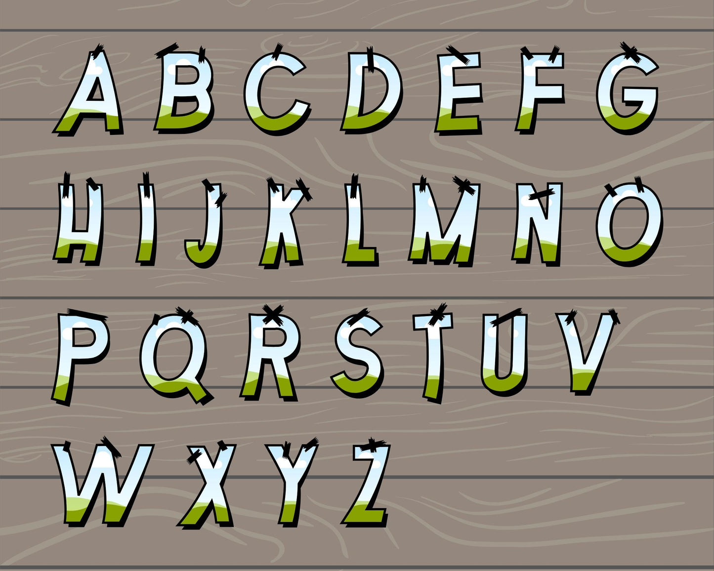 Design Your Own Sticker Letters Canva Frames, Letters & Numbers Canva Template, Editable Alphabet Canva, Drag and Drop, School Letters