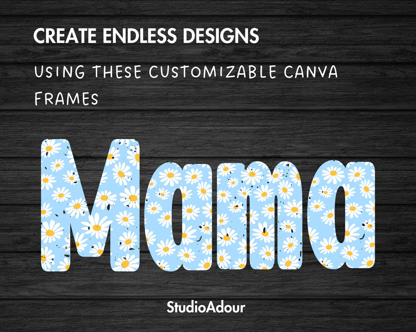 Design Your Own Doodle Distressed Alphabet on Canva, Canva Frames Bundle, Drag and Drop, Editable Grunge Uppercase & Lowercase Canva Letters